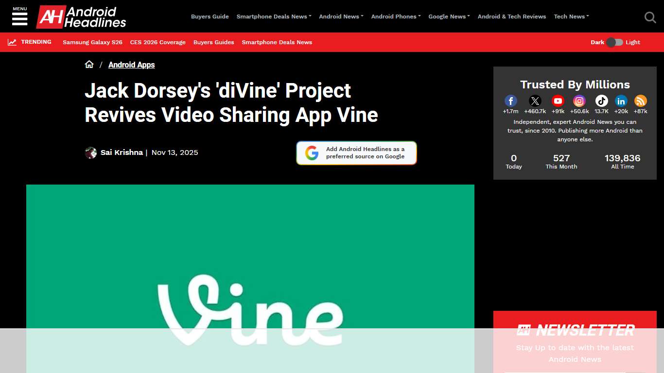 Jack Dorsey's 'diVine' Project Revives Video Sharing App Vine